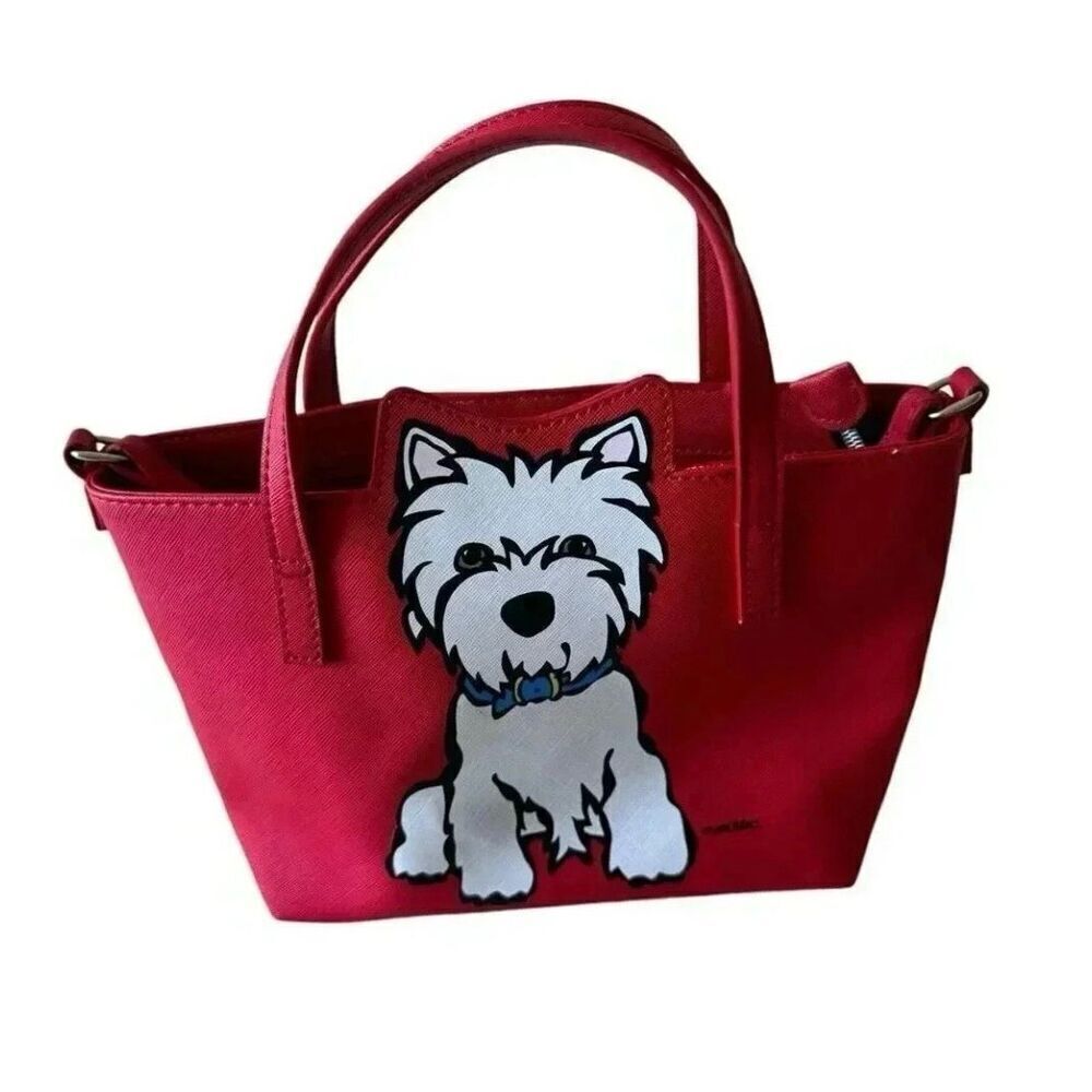 MARCβTETRO Westie Dog Mini Tote Everyday Crossbody Versatile Red Bag